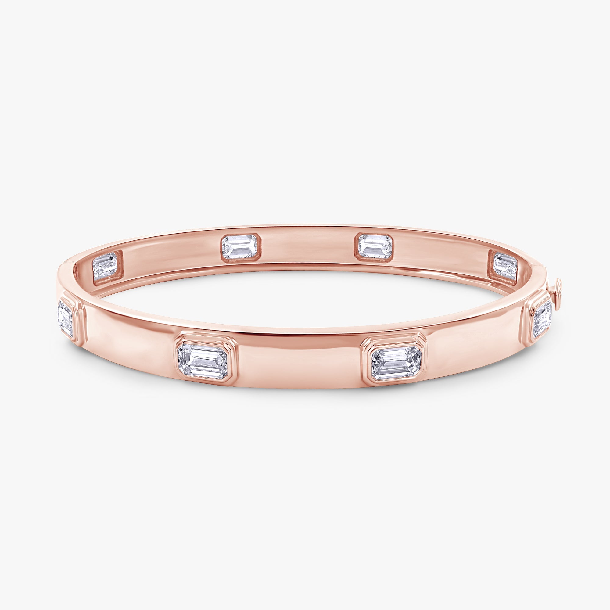 Emerald Shape 4.15 Carat Lab Grown Diamond Bangle Bracelet
