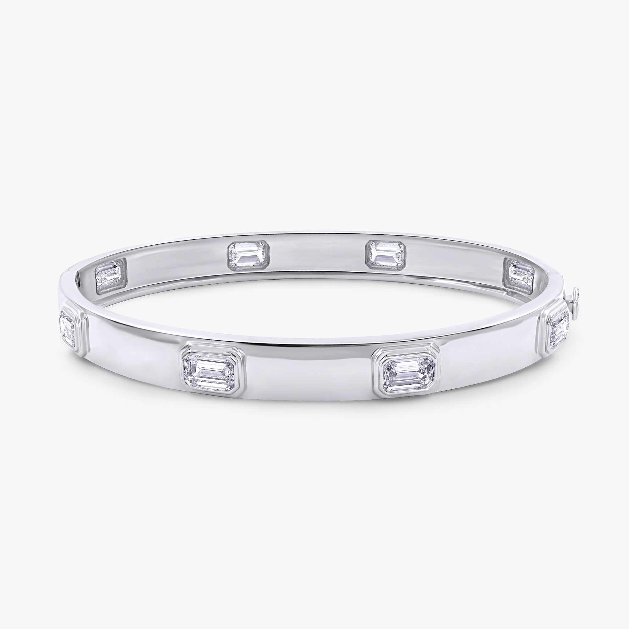 Emerald Shape 4.15 Carat Lab Grown Diamond Bangle Bracelet