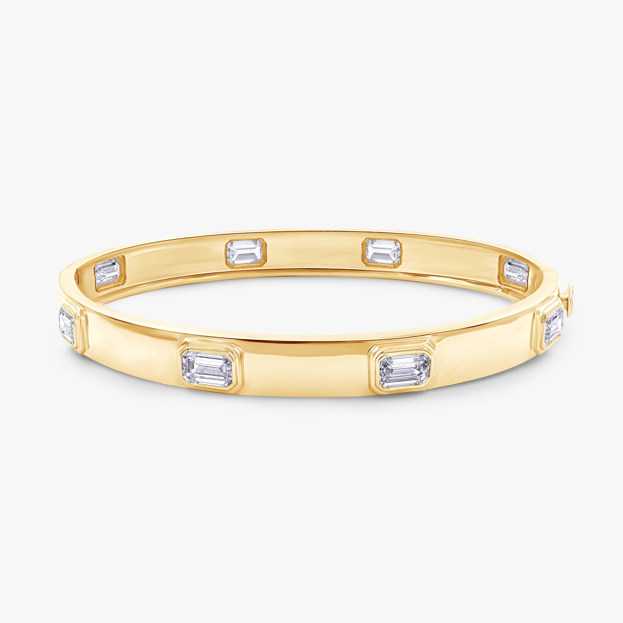 Emerald Shape 4.15 Carat Lab Grown Diamond Bangle Bracelet