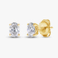 0.95 Carat Oval Cut Lab Grown Diamond Solitaire Stud Earrings