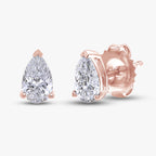 1.20 Carat Pear Shape Lab Grown Diamond Solitaire Stud Earrings