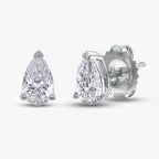 1.20 Carat Pear Shape Lab Grown Diamond Solitaire Stud Earrings