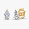1.00 Carat Pear Shape Lab Grown Diamond Solitaire Stud Earrings