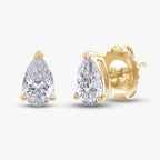 1.20 Carat Pear Shape Lab Grown Diamond Solitaire Stud Earrings