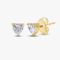 1.00 Carat Heart Shape Lab Grown Diamond Solitaire Stud Earrings