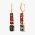 The Crimson Noir Diamond Drop Earrings DCUT and Emerald Shape 9 Carat Lab Grown Diamond
