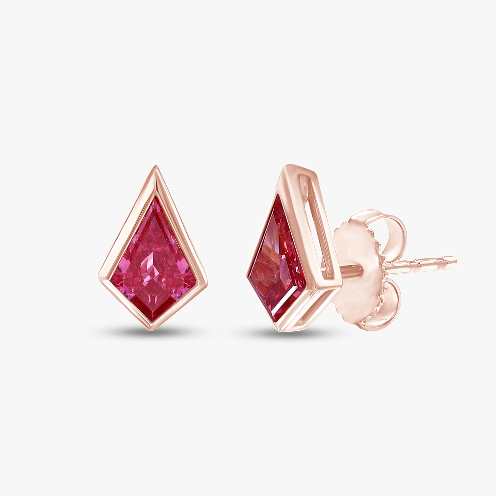 1.00 Carat Kite Shape Lab Grown Diamond Solitaire Stud Earrings