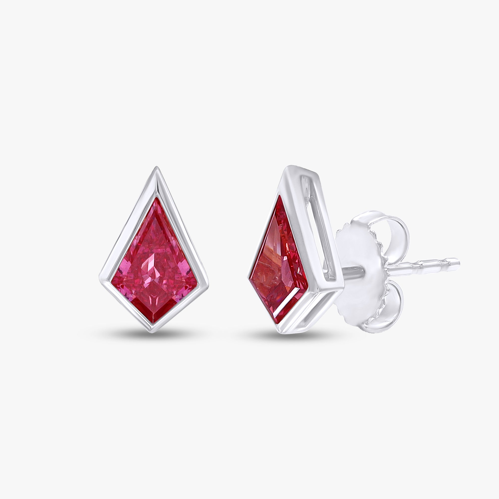 1.00 Carat Kite Shape Lab Grown Diamond Solitaire Stud Earrings