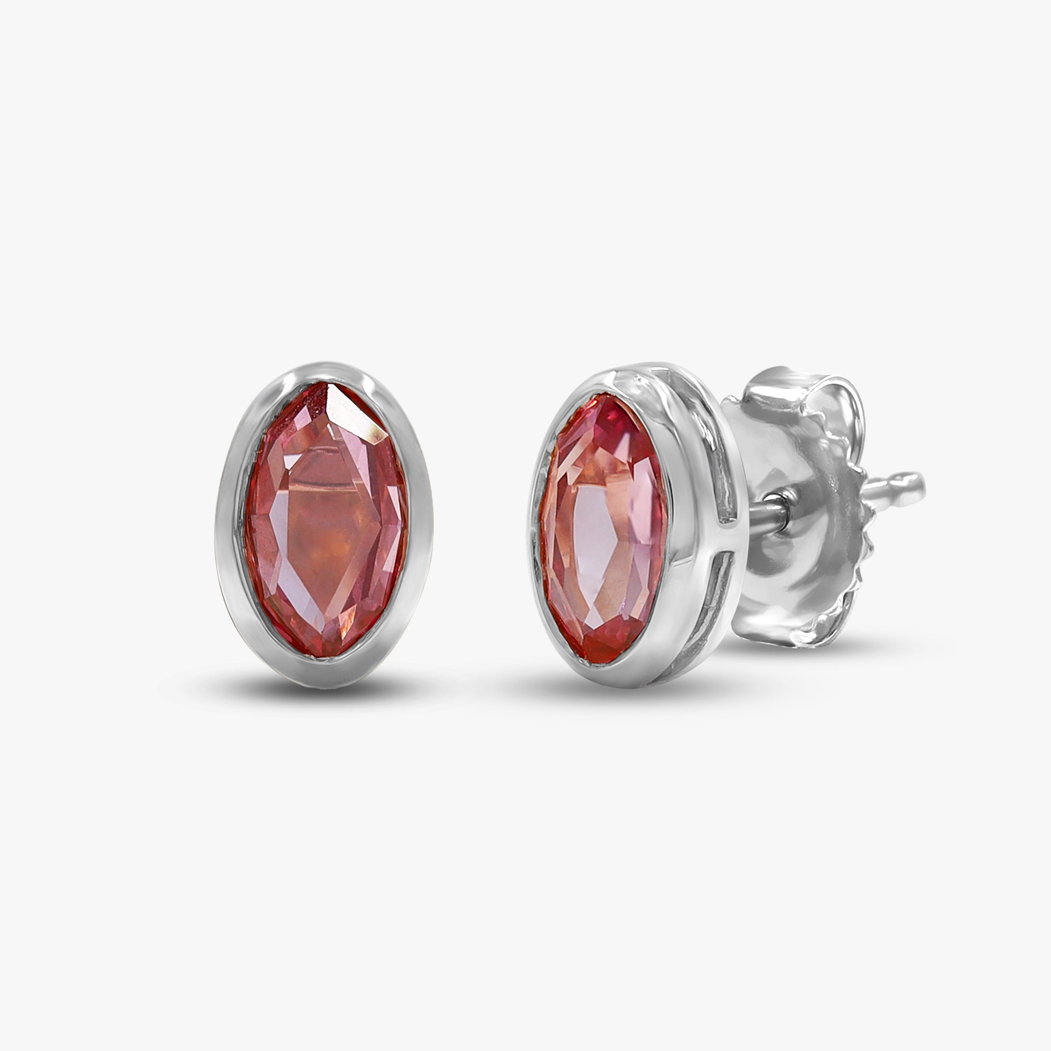 1.10 Carat Oval Cut Lab Grown Diamond Solitaire Stud Earrings
