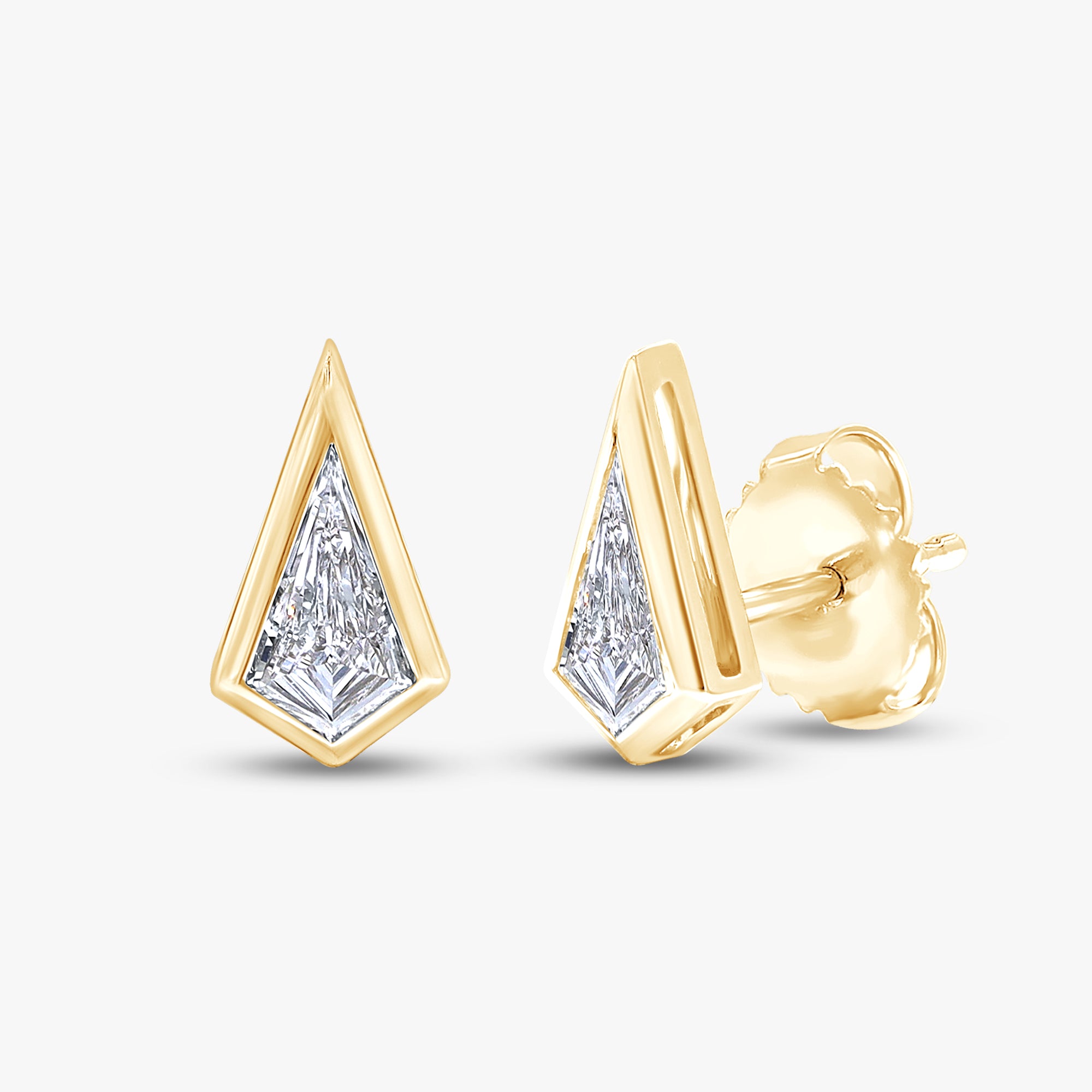 0.80 Carat Kite Shape Lab Grown Diamond Solitaire Stud Earrings