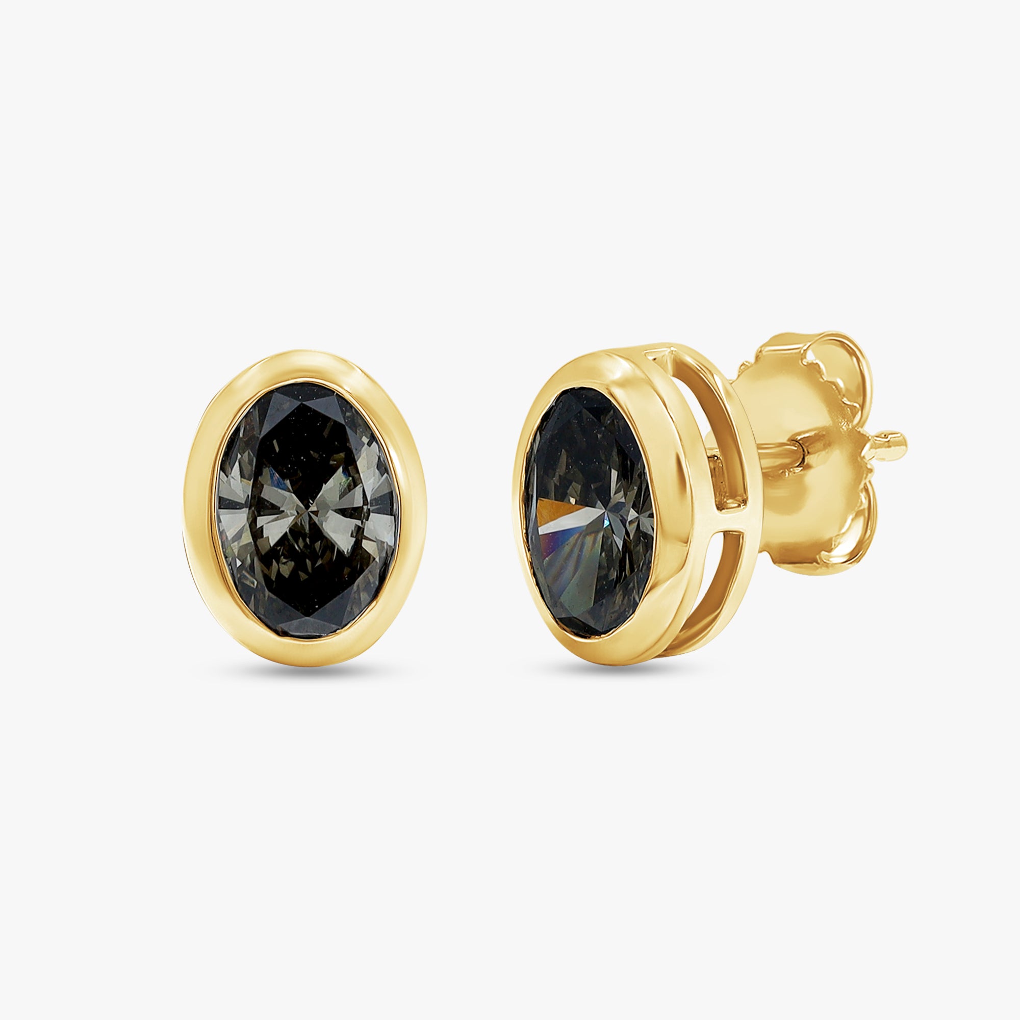 2.20 Carat Oval Cut Lab Grown Diamond Solitaire Stud Earrings