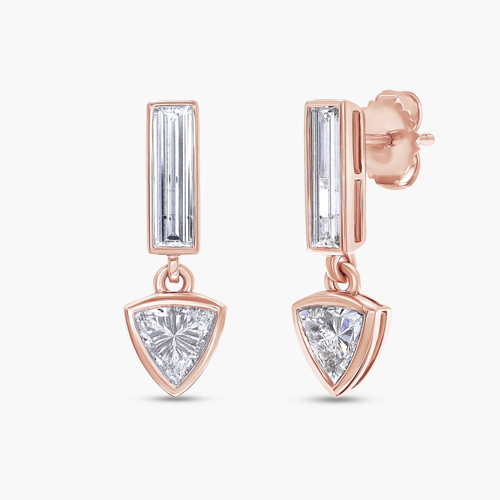 2.15 Carat Lab Grown Diamond Drop Stud Earrings