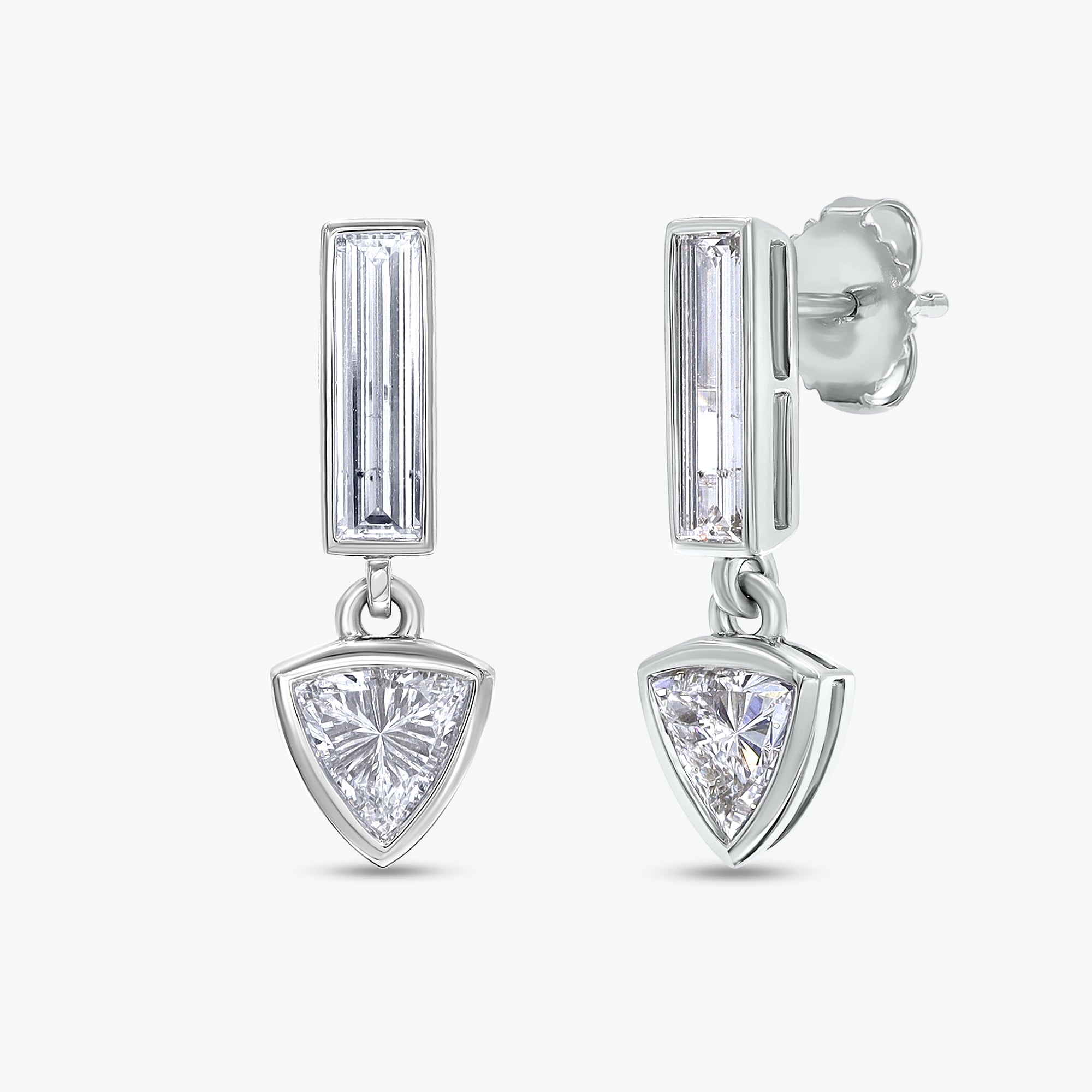 2.15 Carat Lab Grown Diamond Drop Stud Earrings