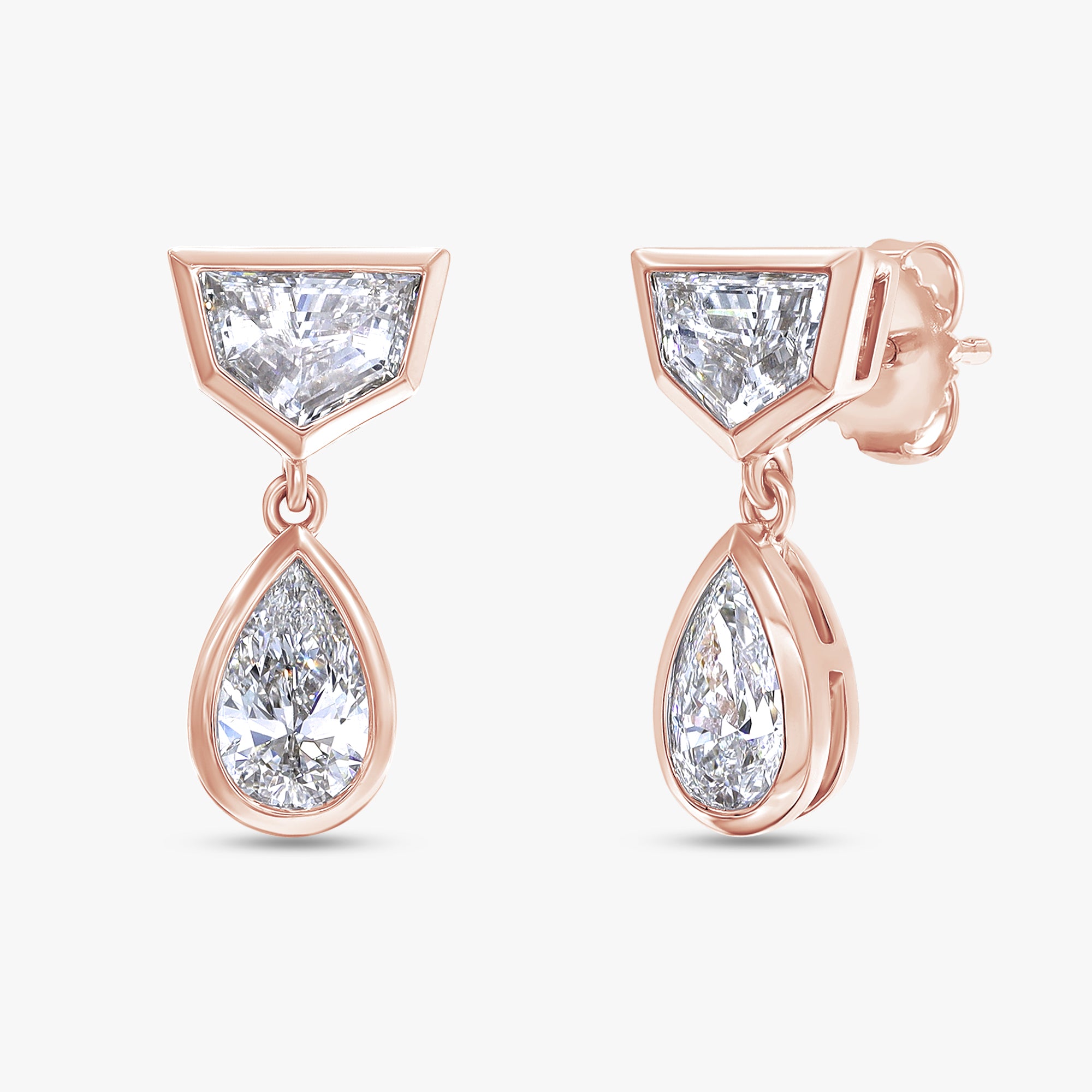 3.00 Carat Lab Grown Diamond Drop Stud Earrings