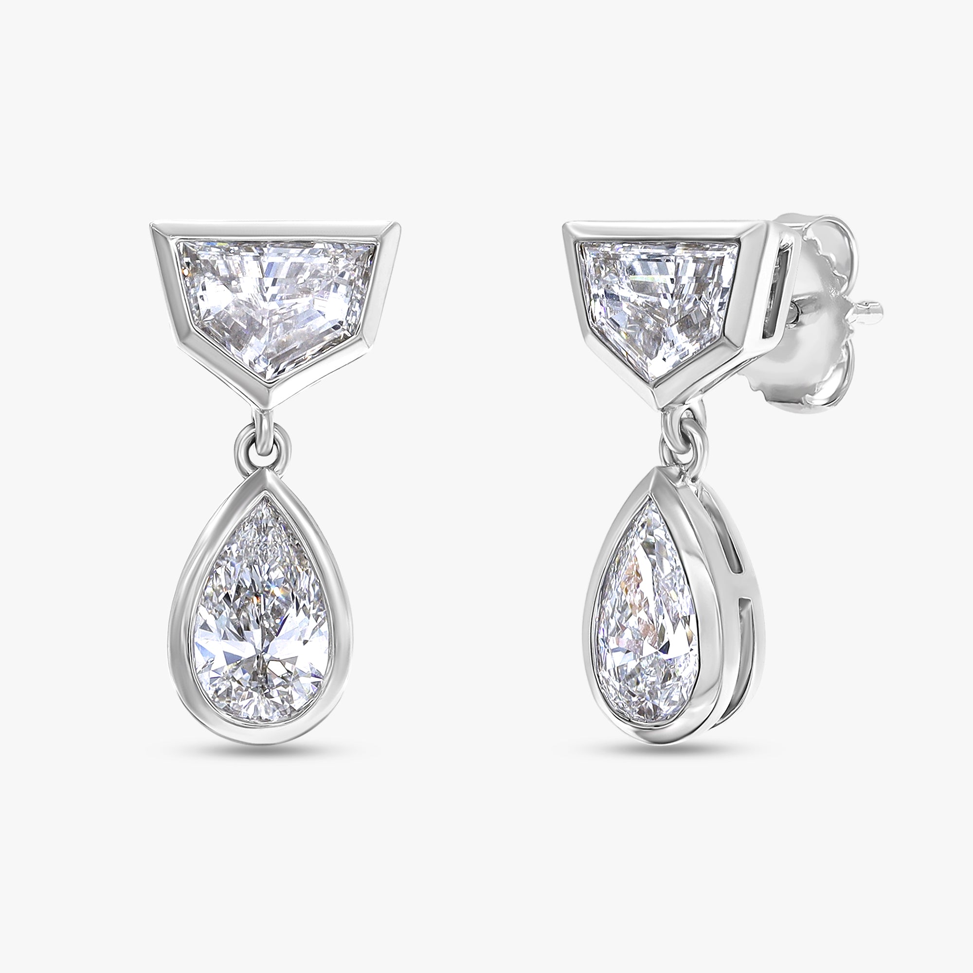 3.00 Carat Lab Grown Diamond Drop Stud Earrings