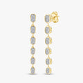 Emerald Shape 3.00 Carat lab Grown Diamond Linear Drop Stud Earrings
