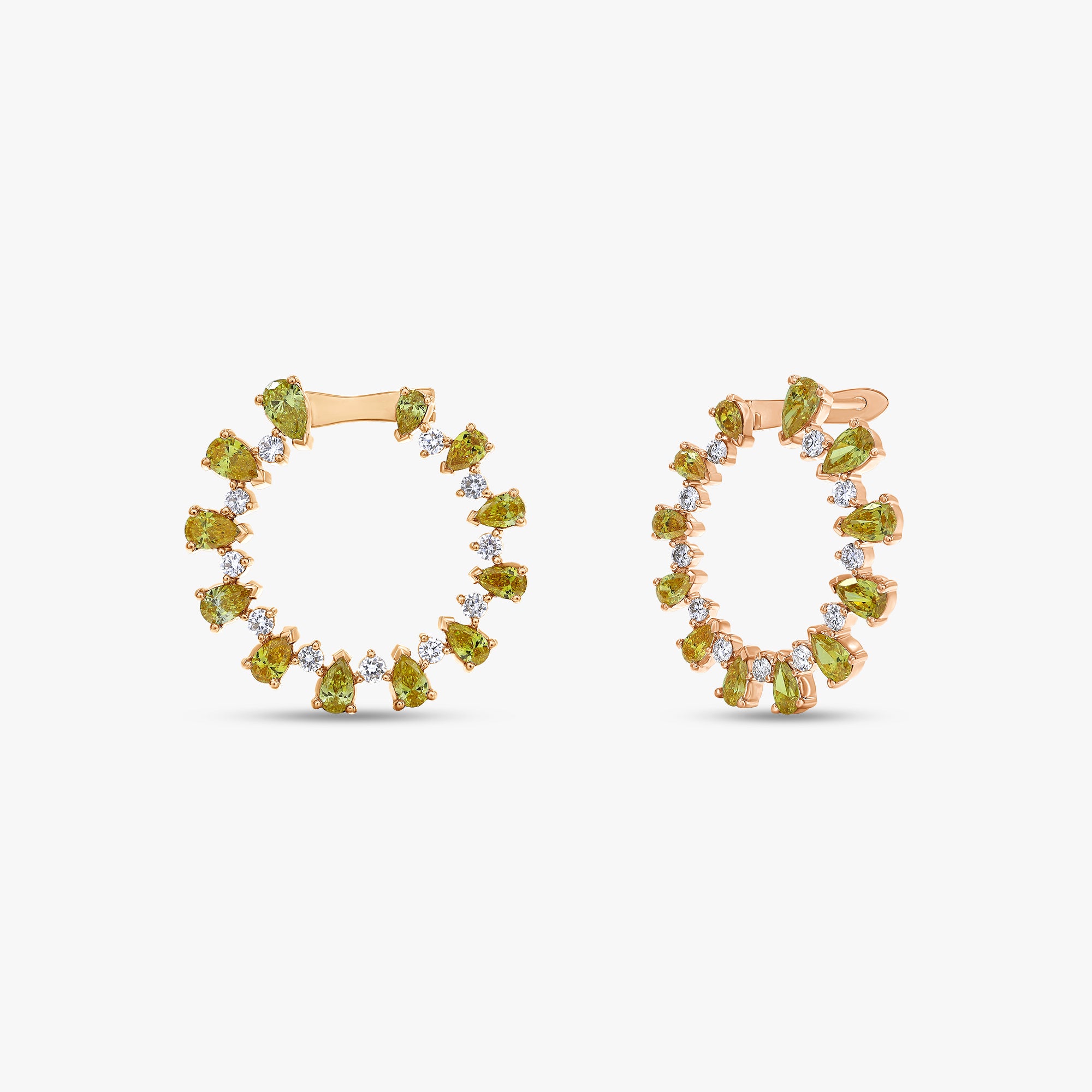 Pear and Round Shape 4.25 Carat Lab Grown Diamond Stud Earrings
