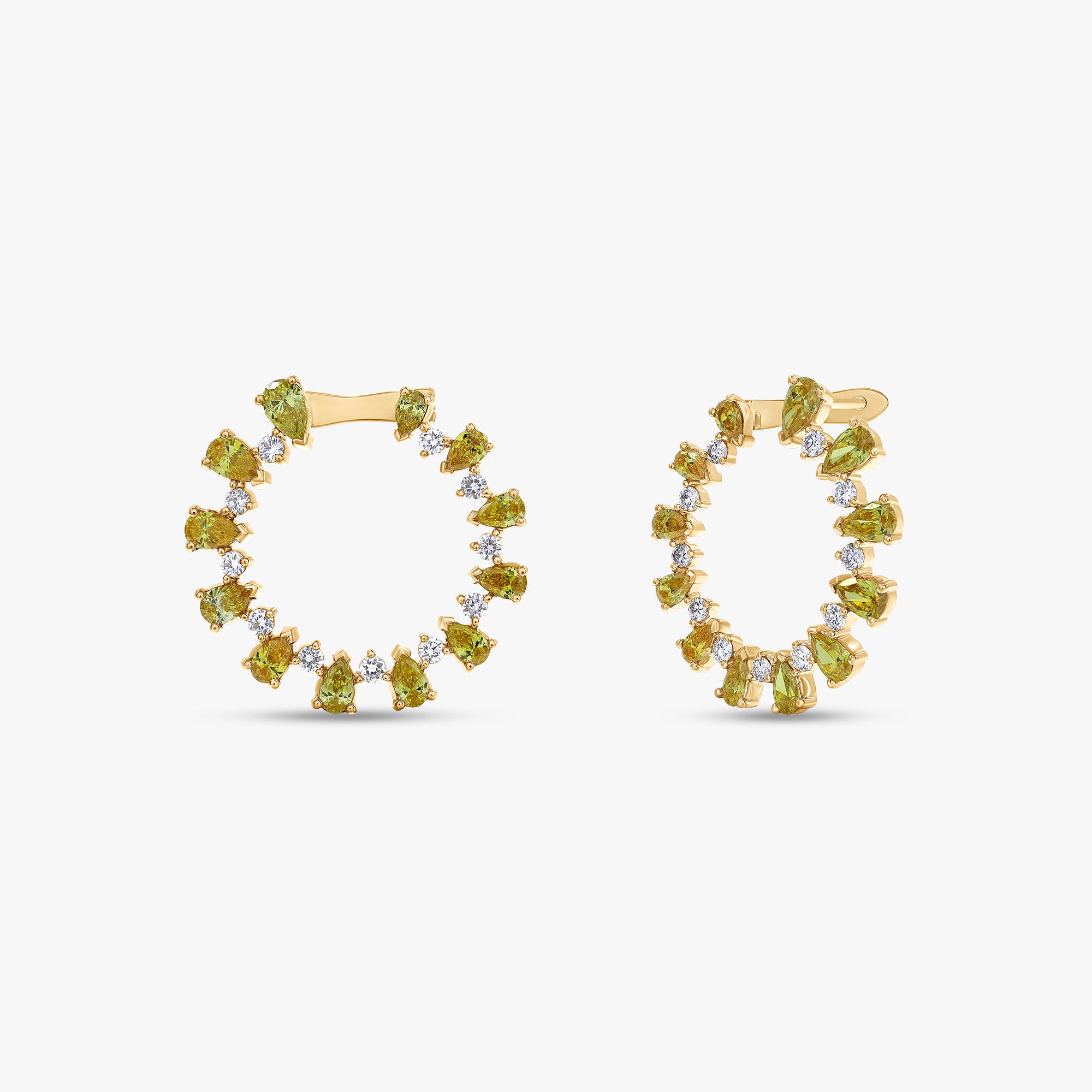 Pear and Round Shape 4.25 Carat Lab Grown Diamond Stud Earrings