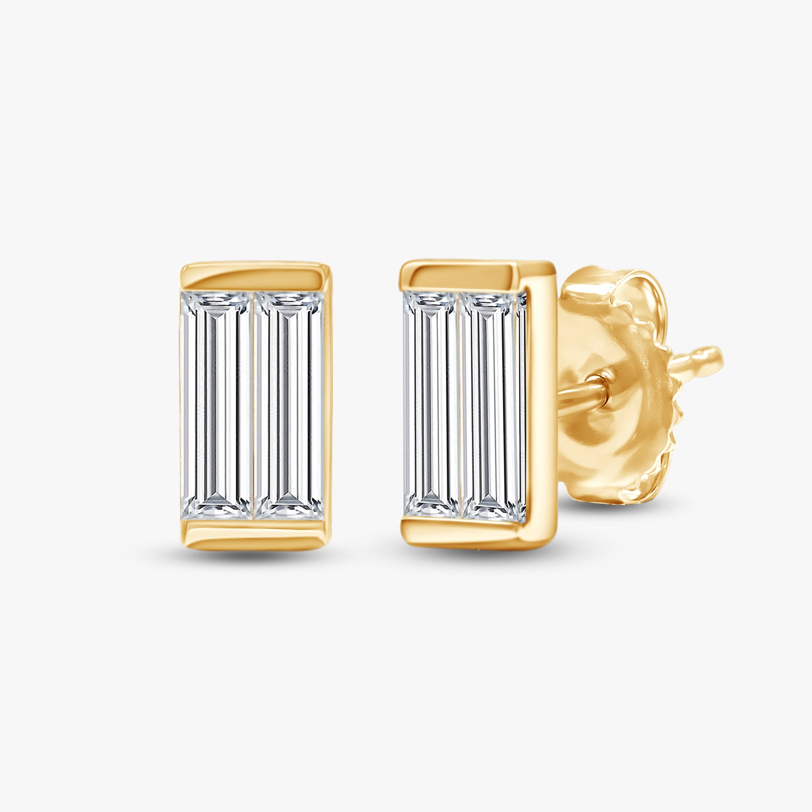 0.90 Carat Baguette Cut Lab Grown Diamond Stud Earrings