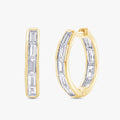 Baguette Shape 1.55 Carat Lab Grown Diamond hoop Earrings