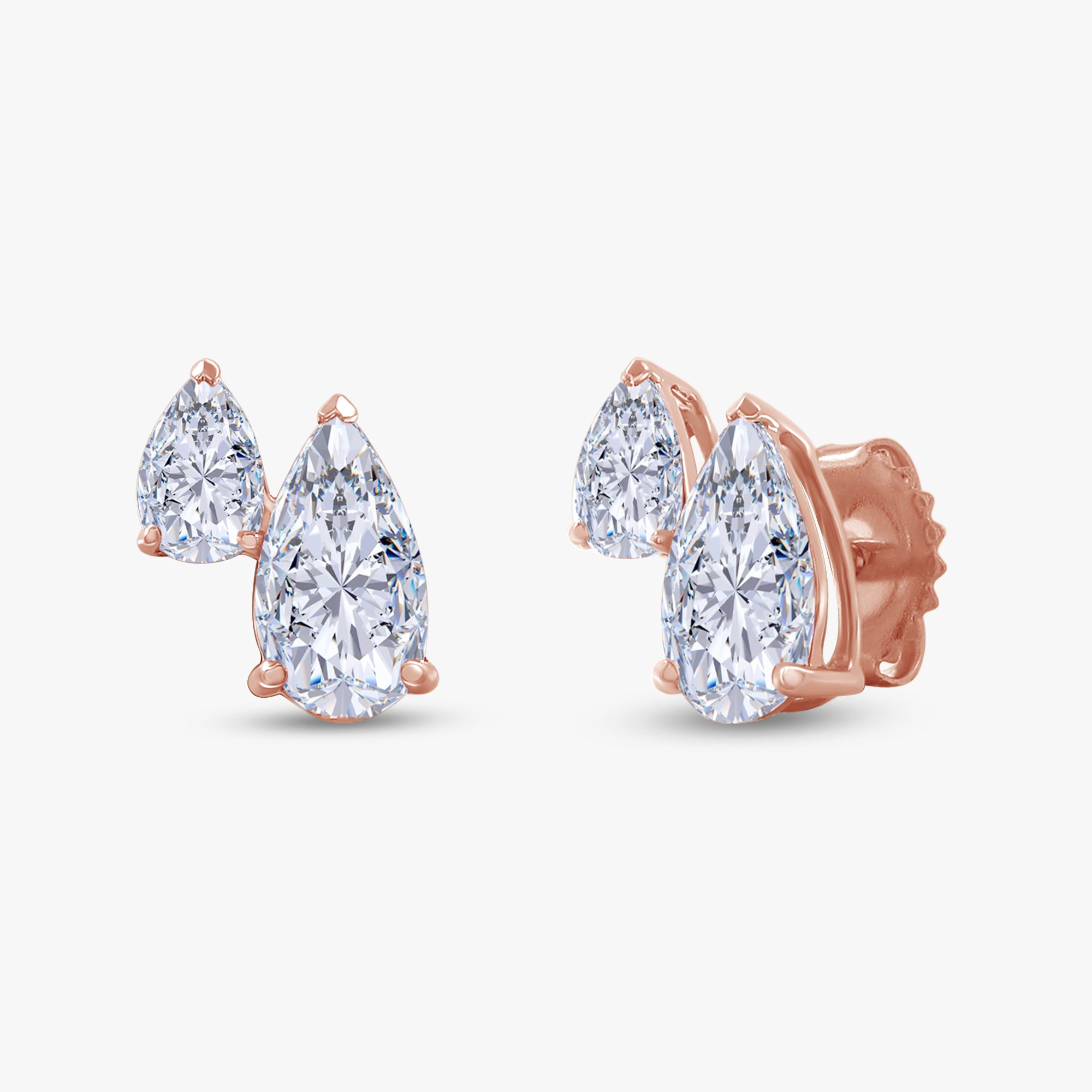 Pear Shape 1.70 Carat Lab Grown Diamond Toi Et Moi earrings