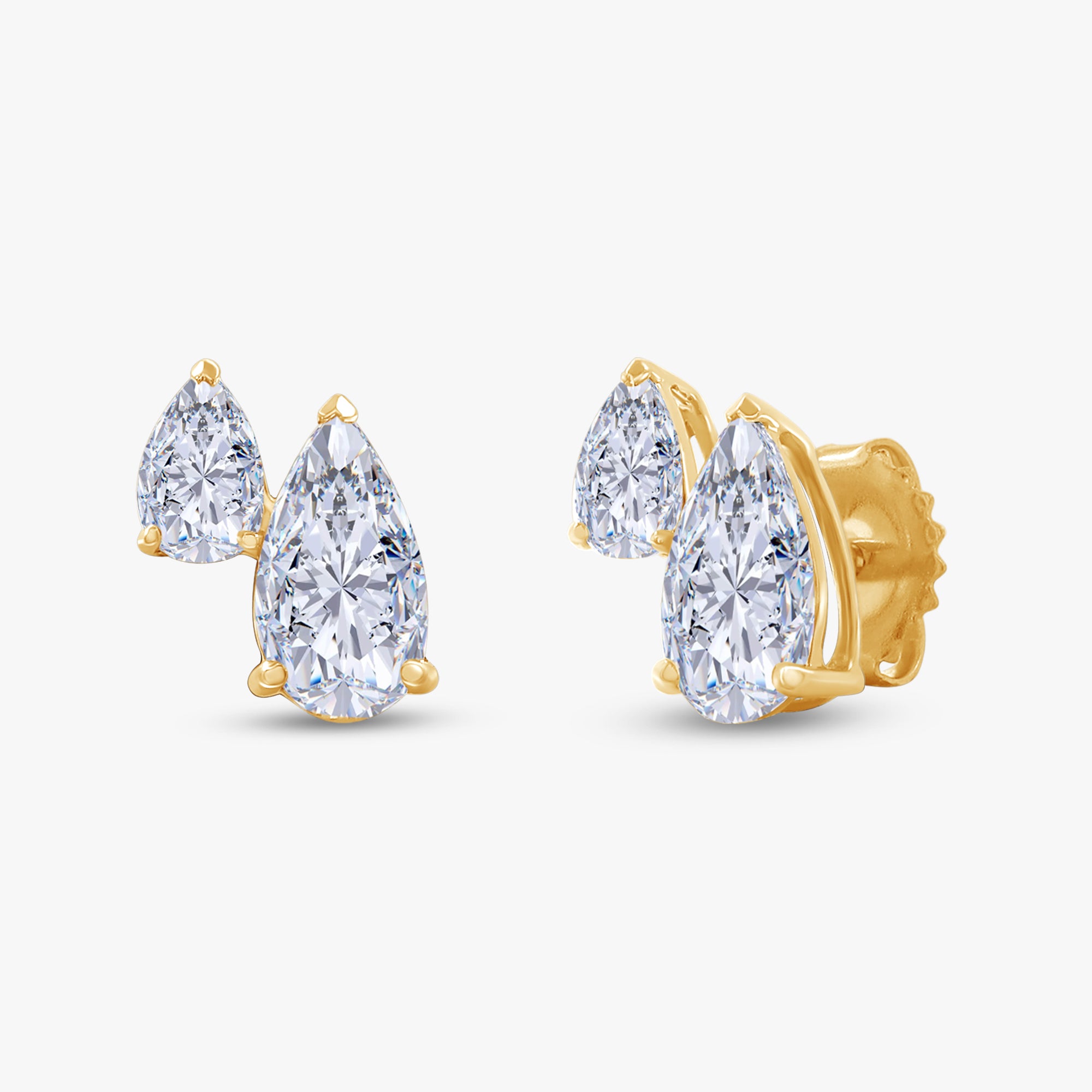 Pear Shape 1.70 Carat Lab Grown Diamond Toi Et Moi earrings