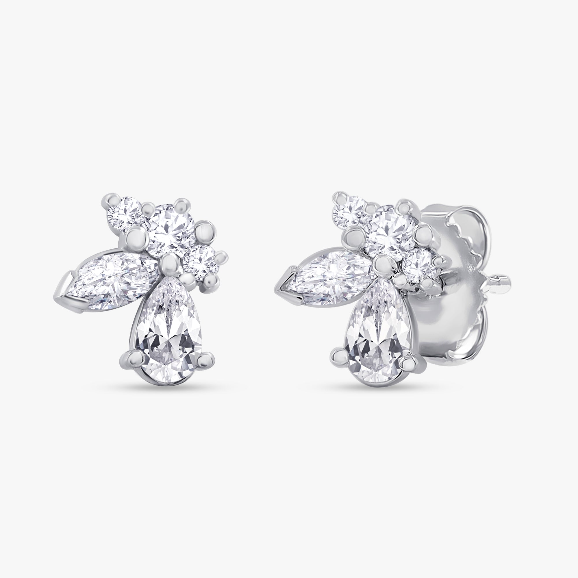 Multi Shape 1.05 Carat Lab grown Diamond Toi Et Moi Earrings