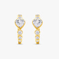 Round and Heart Shape 1.05 Carat Lab Grown Diamond Hoop Earrings