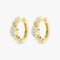 Round and Marquise Shape 0.85 Carat Lab Grown Diamond Hoop Earrings