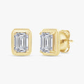 1.35 Carat Emerald Cut Lab Grown Diamond Solitaire Stud Earrings