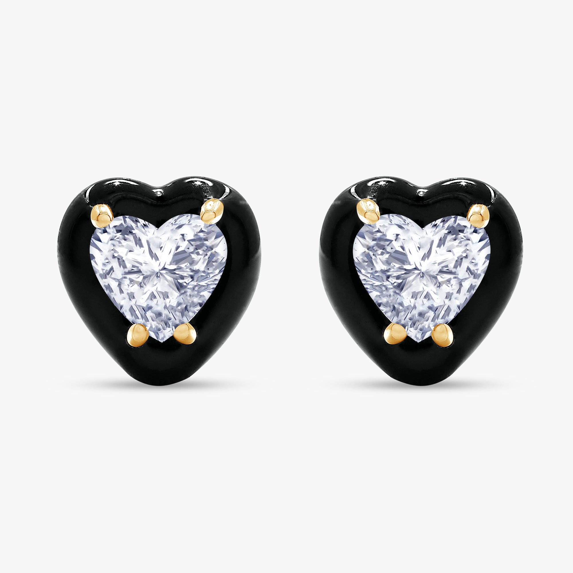 1.05 Carat Heart Shape Lab Grown Diamond Solitaire Stud Earrings