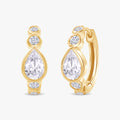 Pear and Round Shape 1.40 Carat lab Grown Diamond Hoop Earrings