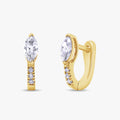 Marquise and Round Shape 0.40 Carat Lab Grown Diamond Hoop Earrings