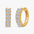 Emerald Shape 1.35 Carat Lab Grown Diamond Hoop Earrings