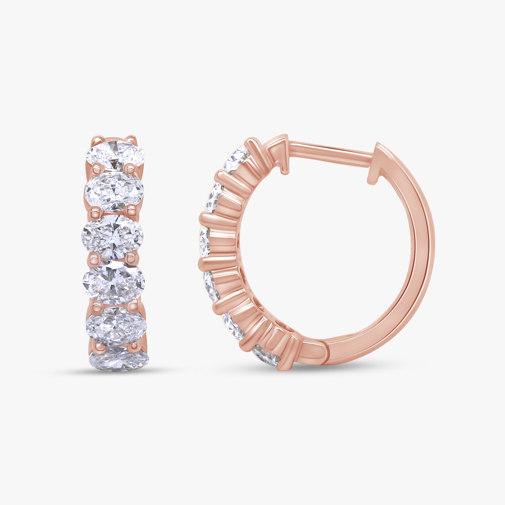 Oval Shape 1.40 Carat Lab Grown Diamond Hoop earrings