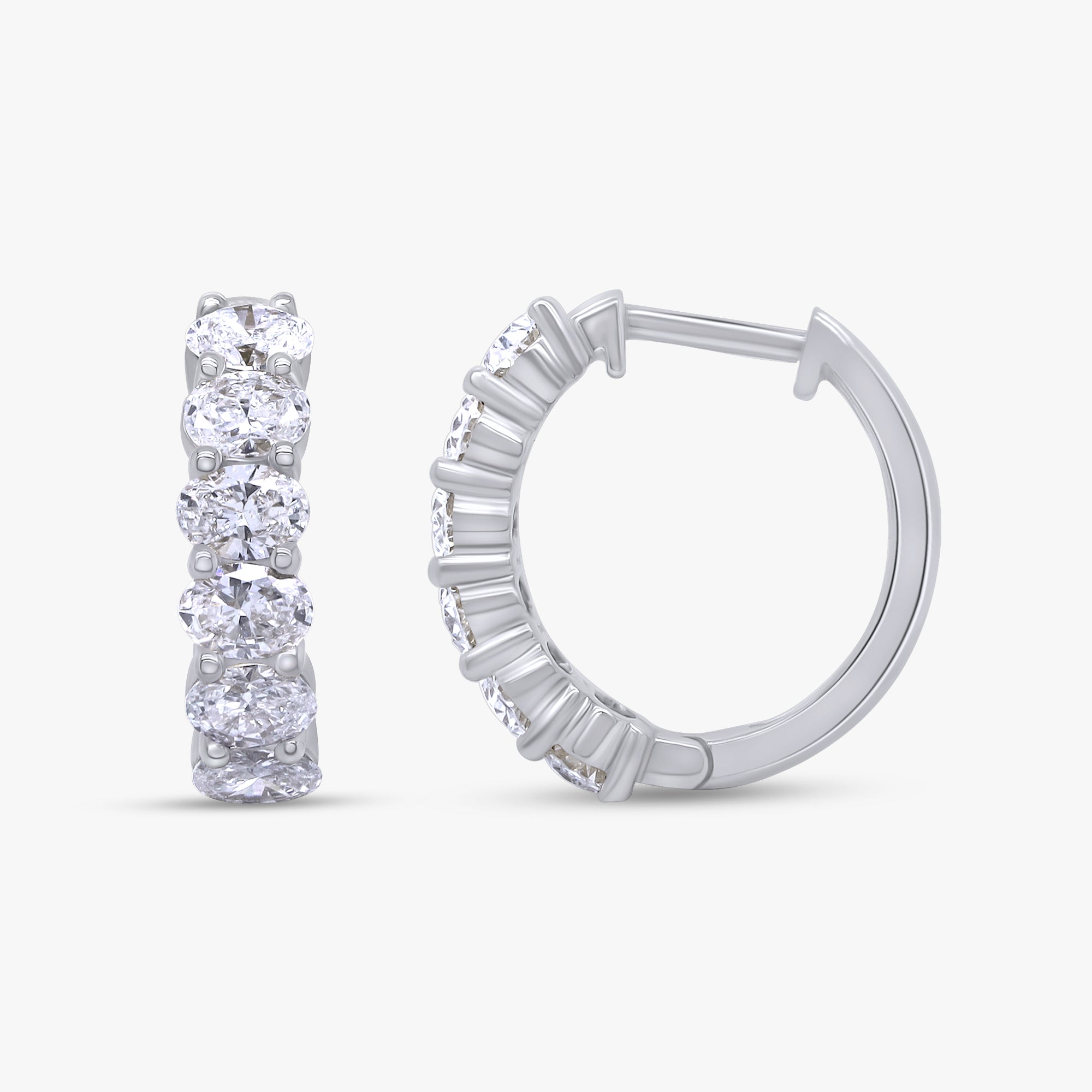 Oval Shape 1.40 Carat Lab Grown Diamond Hoop earrings