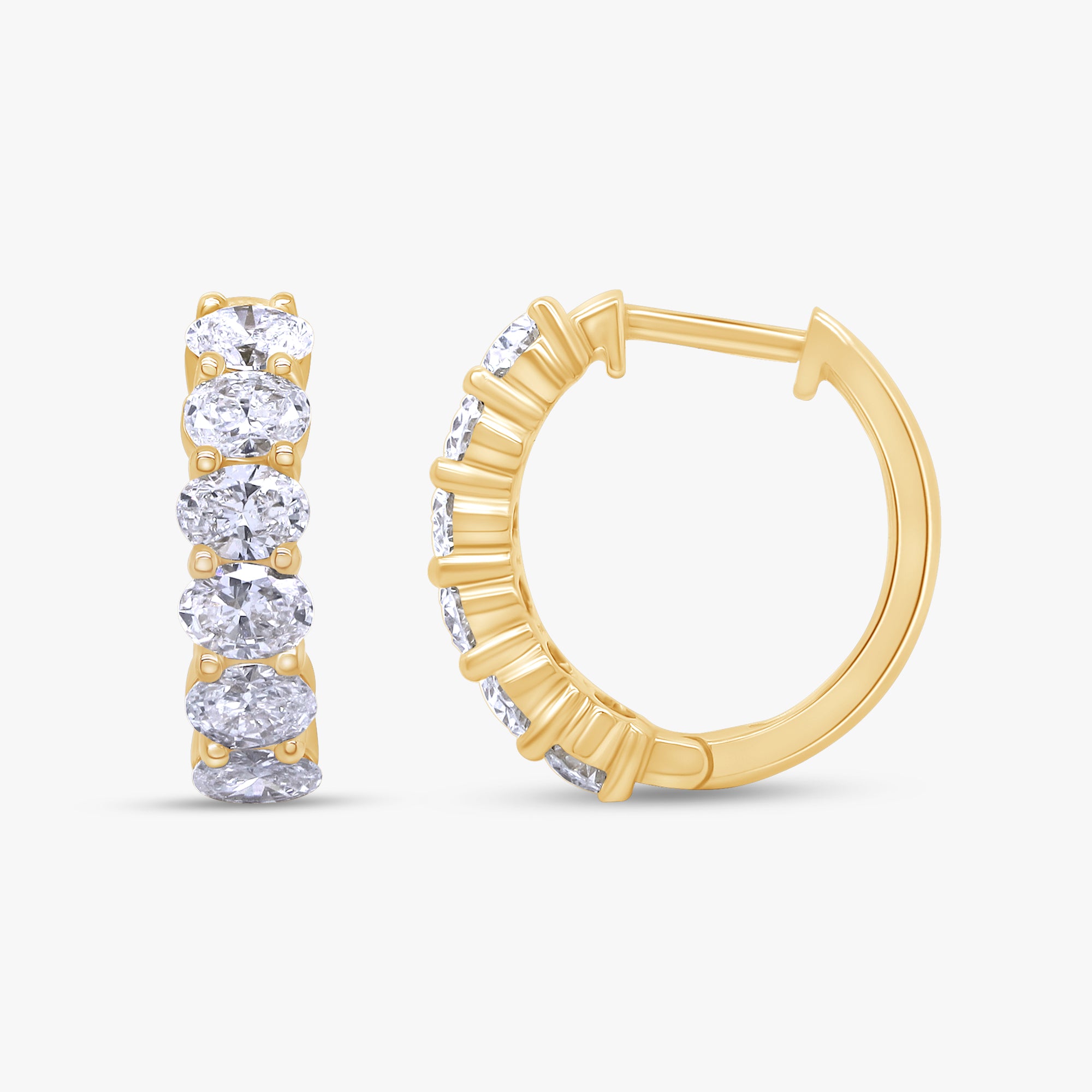 Oval Shape 1.40 Carat Lab Grown Diamond Hoop earrings