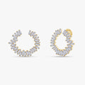 Baguette Shape 2.45 carat Lab grown Diamond Crawler Stud Earrings
