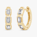 Emerald Shape 0.70 Carat Lab Grown Diamond Hoop Earrings