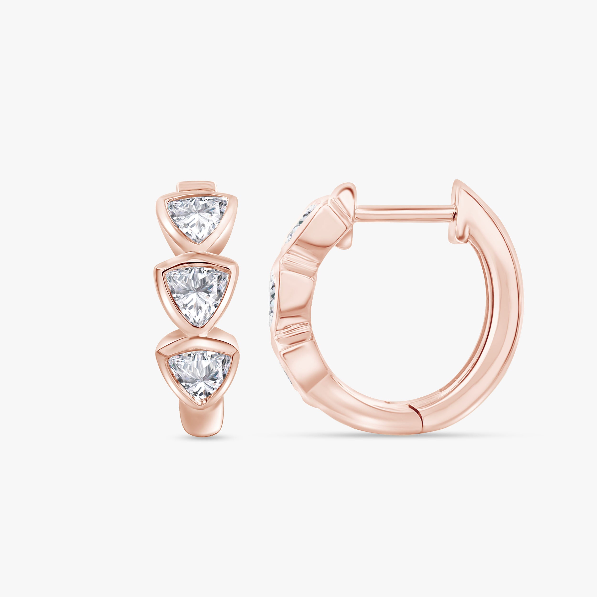 Trillion Cut 0.55 Carat Lab Grown Diamond Hoop Earrings