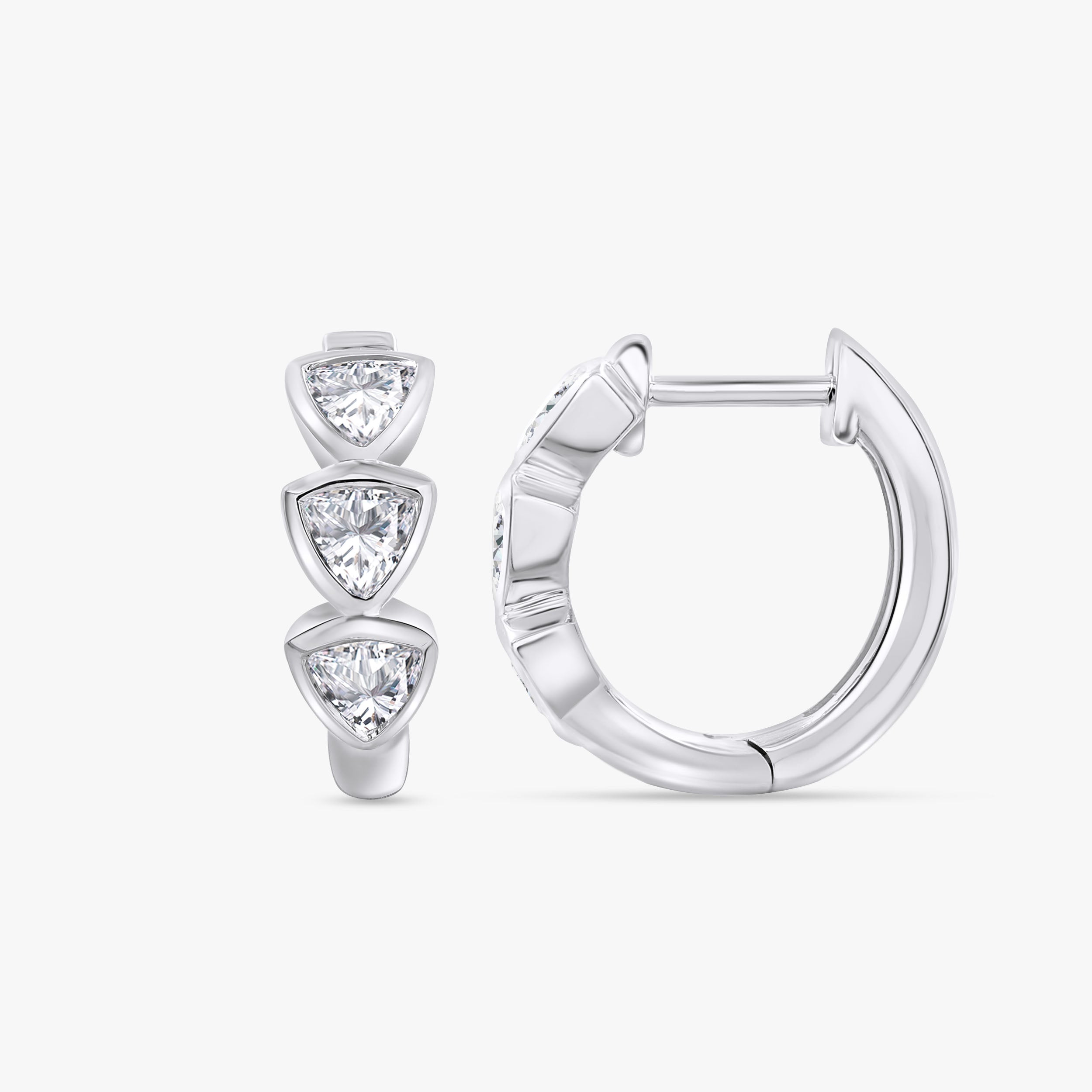 Trillion Cut 0.55 Carat Lab Grown Diamond Hoop Earrings
