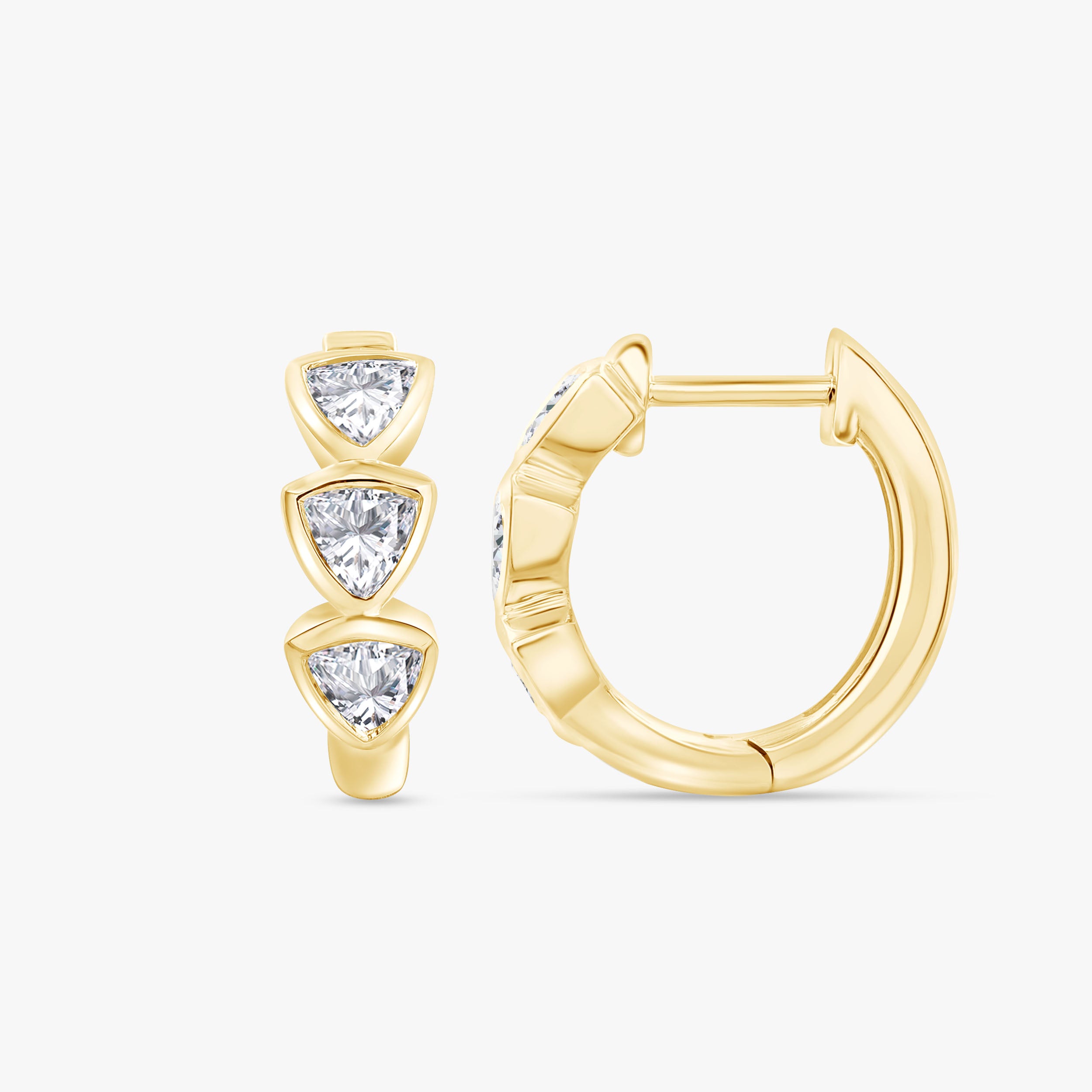 Trillion Cut 0.55 Carat Lab Grown Diamond Hoop Earrings