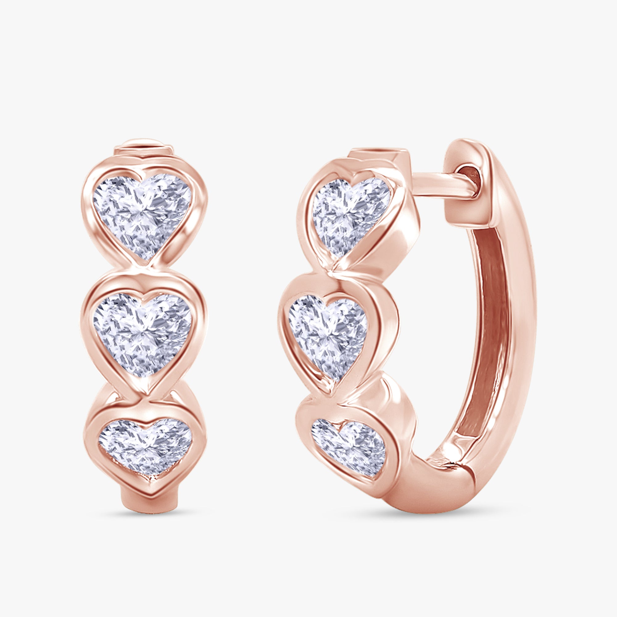 Heart Shape 0.65 Carat Lab Grown Diamond hoop Earrings