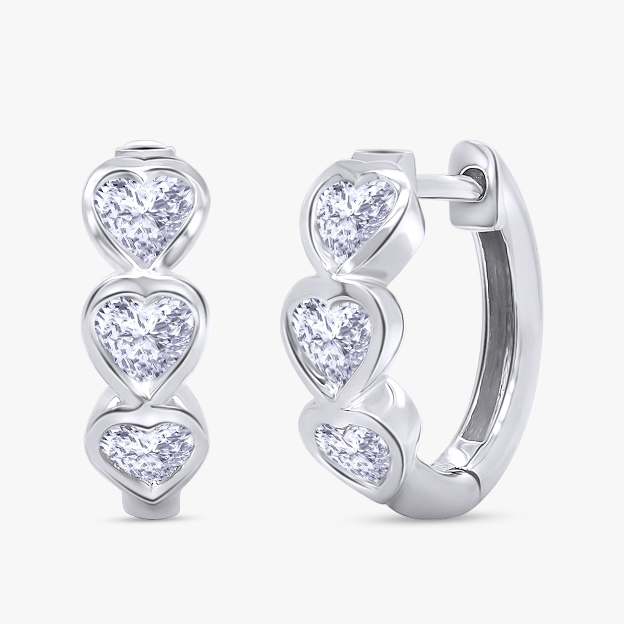 Heart Shape 0.65 Carat Lab Grown Diamond hoop Earrings