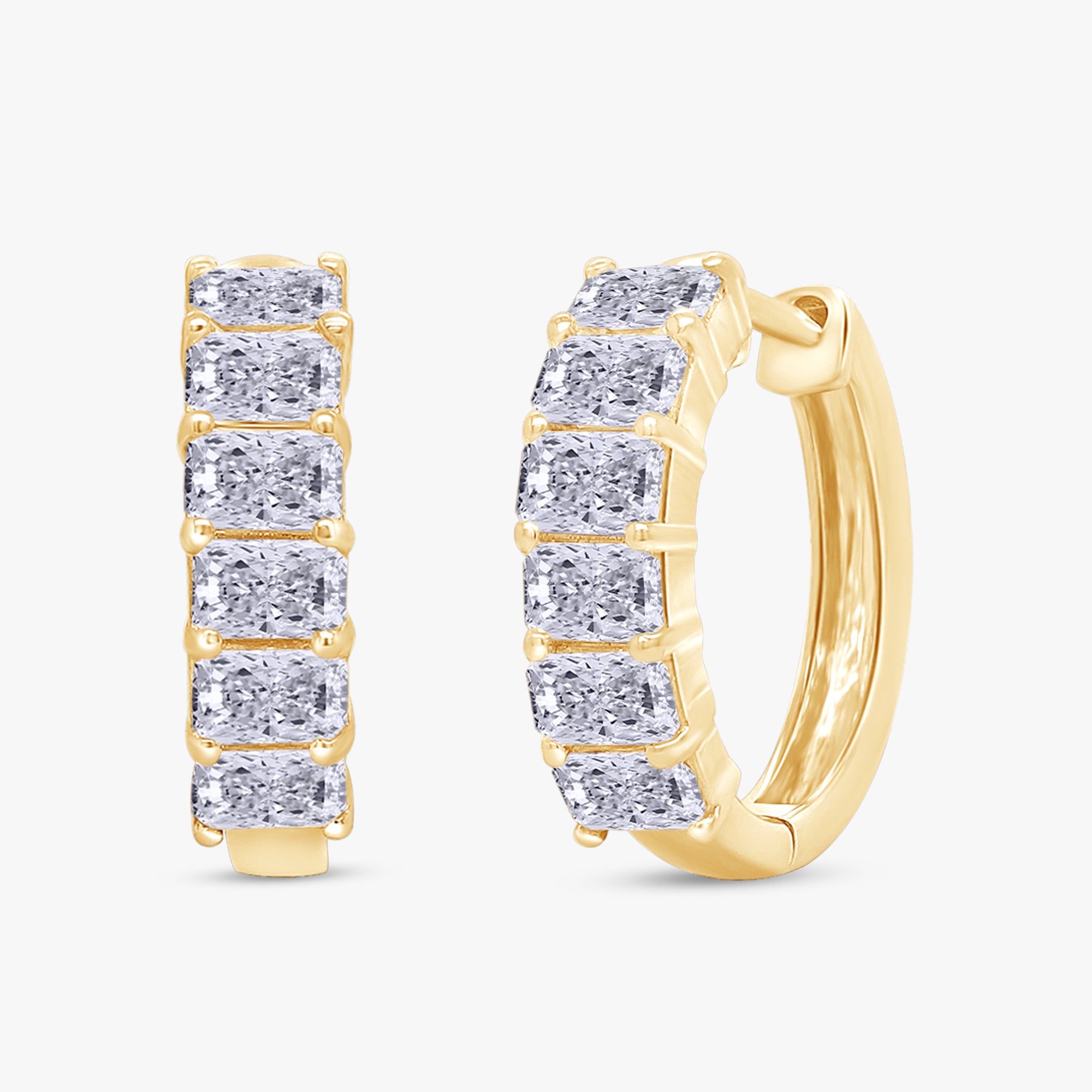 Radiant Shape 1.65 Carat Lab Grown Diamond Hoop Earrings