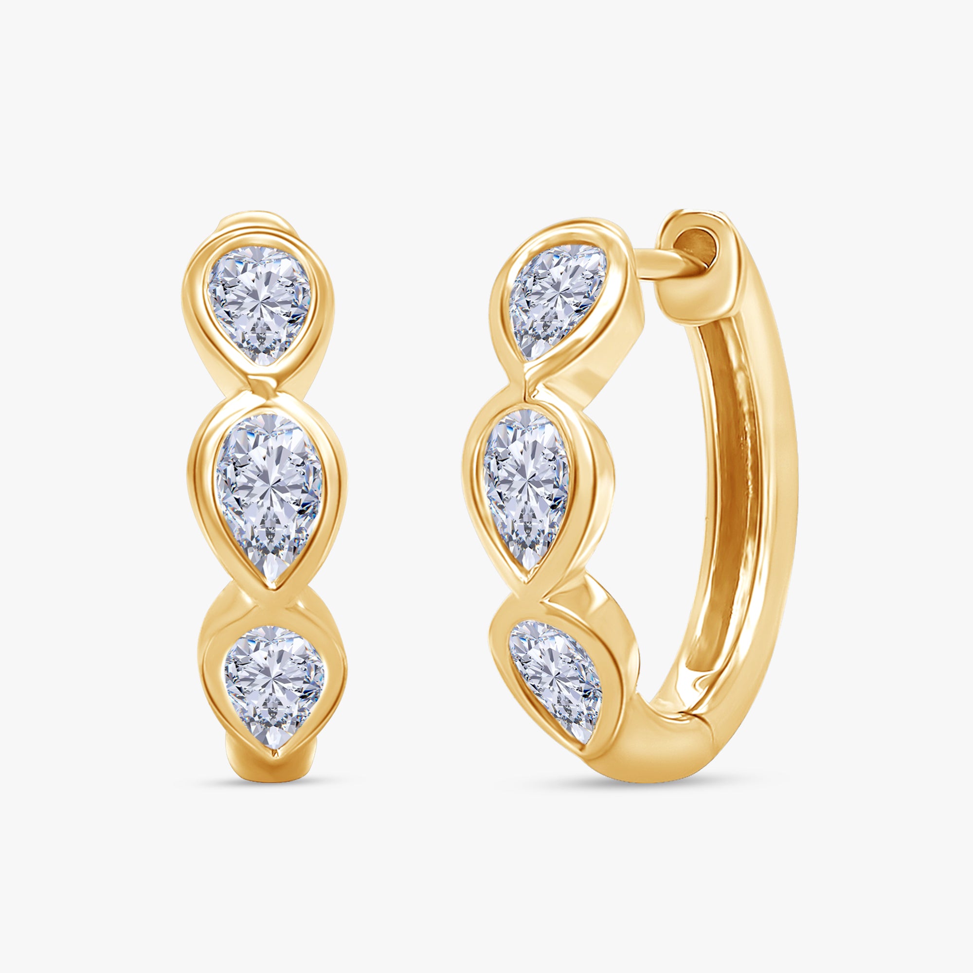 Pear Shape 0.60 Carat Lab Grown Diamond Hoop Earrings