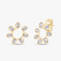 Oval Shape 0.70 Carat Lab grown Diamond Crawler Stud Earrings