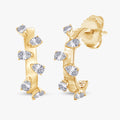 0.60 Carat Pear Shape Lab Grown Diamond half Hoop Earrings