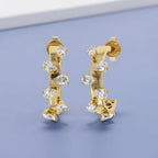 0.60 Carat Pear Shape Lab Grown Diamond half Hoop Earrings