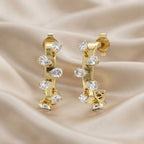 0.60 Carat Pear Shape Lab Grown Diamond half Hoop Earrings